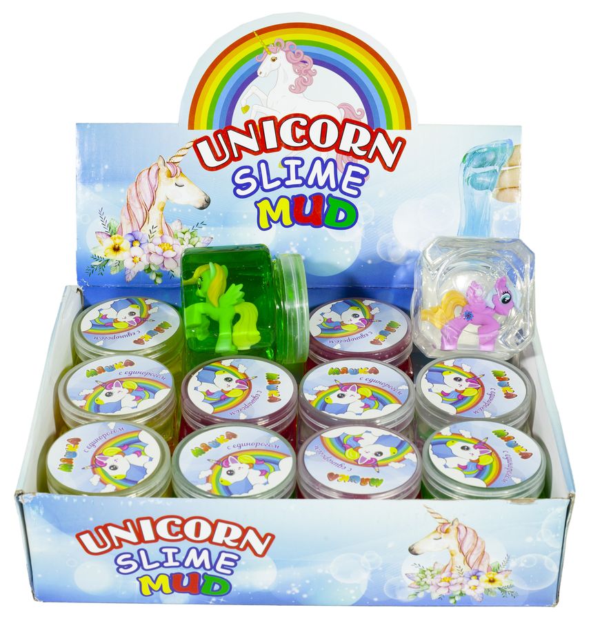 Слайм с игрушкой"Unicorn" 150г mix 12шт/уп., 2069 (2069)