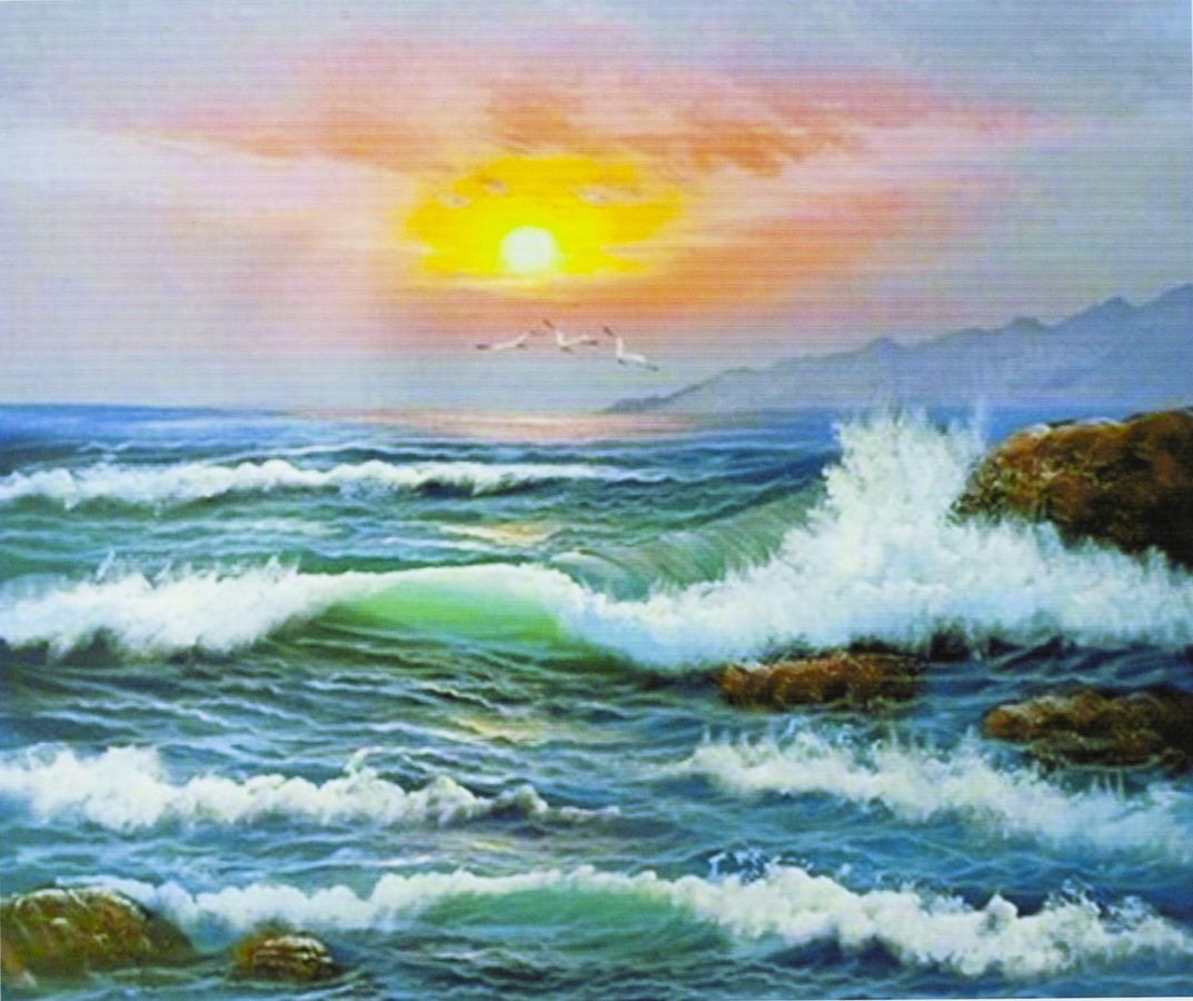Картина за номерами "Море на заході" 40 * 50см, крас.-акрил, кисть-3шт. (9225)