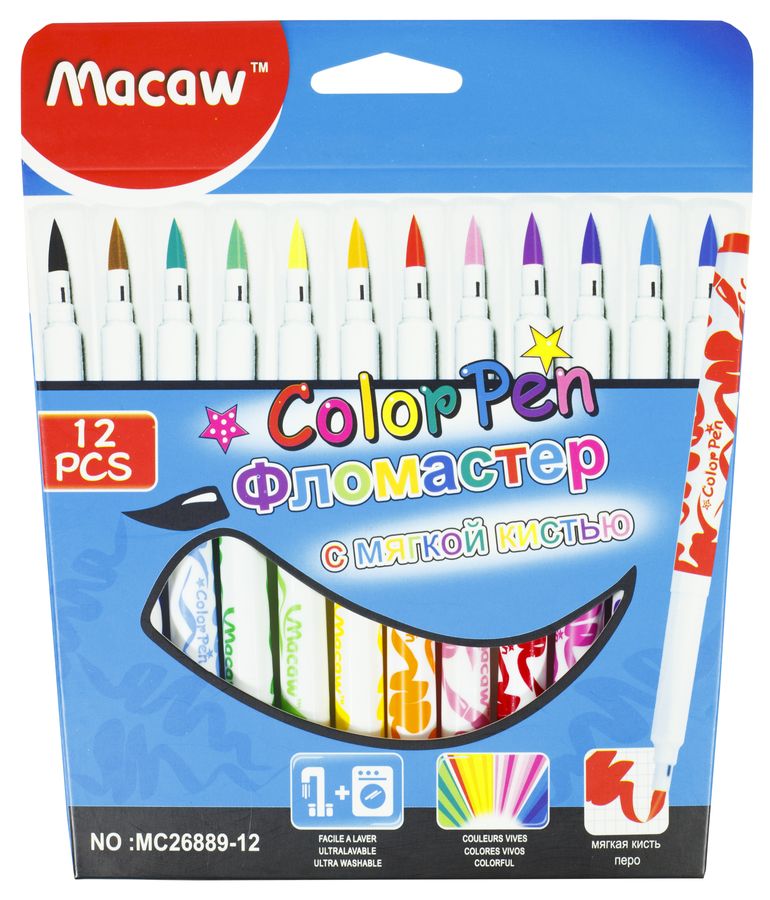 Фломастери MC26889-12 Macaw, 12 кольорів (MC26889-12)
