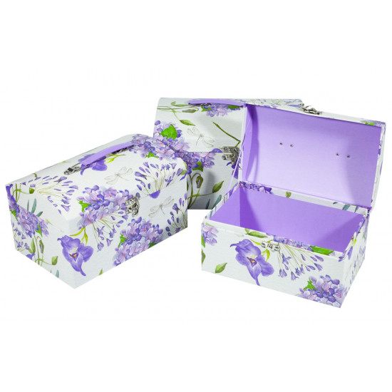 Подарункова коробка W7167 скриня бузкова 26x18x16.5cm 24x14.5x12.5cm 22x12x11cm (W7167)