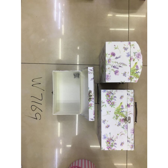 Подарункова коробка W7169 скриня - квіти 26x18x16.5cm 24x14.5x12.5cm 22x12x11cm (W7169)