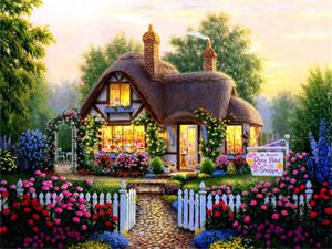 Алмазная мозаика по номерам 30*40см "Сказочный домик" (GLD60803)