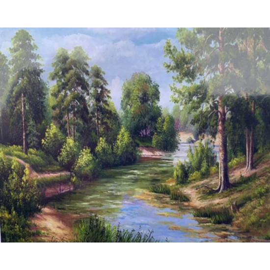 Картина по номерам 30*40см "Лесная река" OPP (холст на раме краск. кисти. ) (1274EKTL_O)