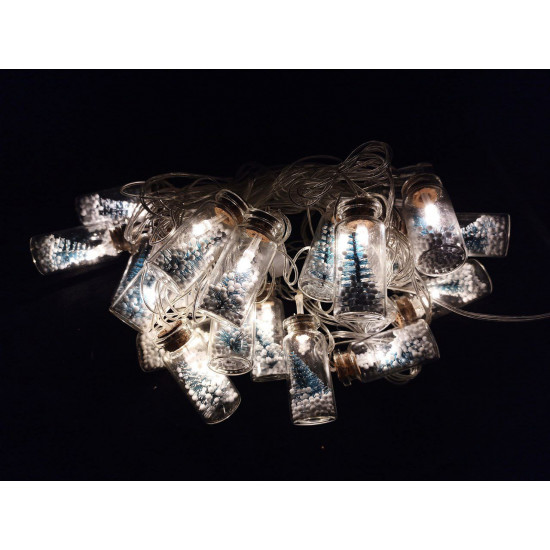 Фігурки 20 LED "ЯЛИНКА В БУТИЛОЧЦІ" 5м, білий теплий Білий Без бренду (1699-07)