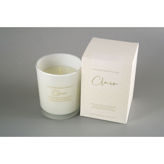Свеча ароматическая "Clair"43часа, 220г, 8,8 х 10см (парафин) Белый Bartek Candles (74179)