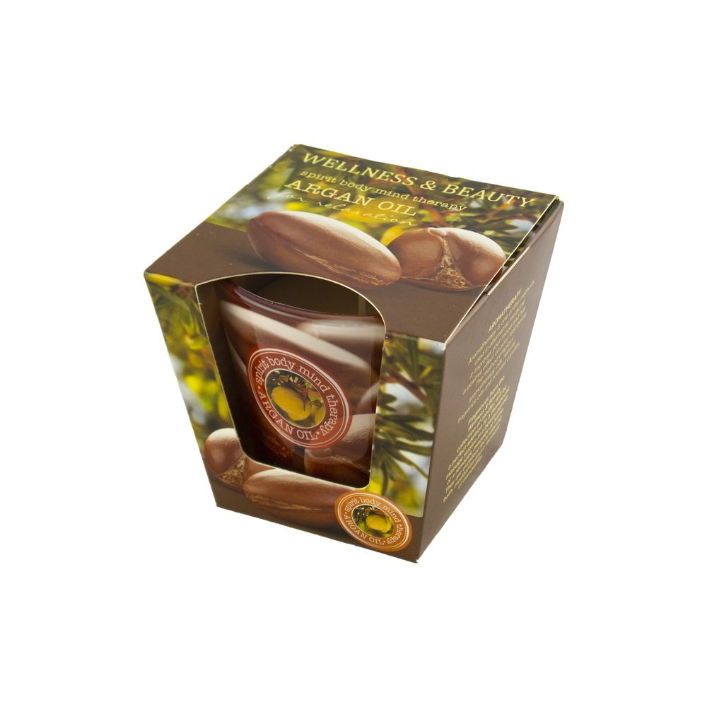 Свічка ароматична "Wellness & Beauty" Argan Oil 30годин, 115г, 8см х 9см Різнокольоровий Bartek Candles (54577)