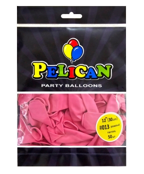 Кульки Pelican латексні 12"(30cm) пастель рожевий, Pelican 50шт Рожевий Pelican (812013)