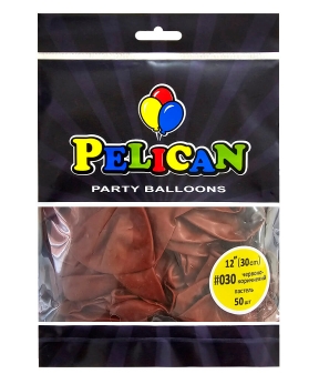 Кульки Pelican латексні 12"(30cm) пастель червоно-коричневий, Pelican 50шт Коричневий Pelican (812030)