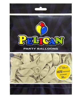 Кульки Pelican латексні 5"(13cm) вінтажний молочний, 50шт Бежевий Pelican (805070)