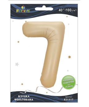Кулька фольгована цифра "7" лате 40"(100cm) Pelican Бежевий Pelican (831117)