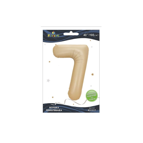 Кулька фольгована цифра "7" лате 40"(100cm) Pelican Бежевий Pelican (831117)