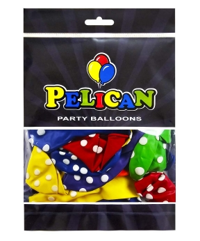 Кульки латексні Pelican 12"(30сm) ""горошок"" 5-стор 50шт Різнокольоровий Pelican (824011)