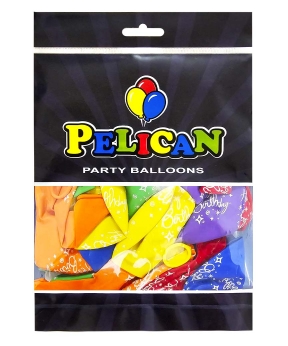 Кульки латексні Pelican 12"(30сm) "Happy Birthday, сузір`я" 5-стор-стор 50шт Різнокольоровий Pelican (824023)