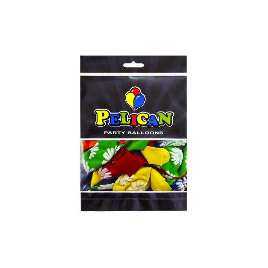 Кульки латексні Pelican 12"(30сm) ""Ромашки"" 5-стор 50шт Різнокольоровий Pelican (824009)
