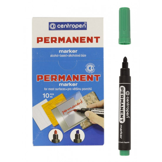 Маркер 8566 Centropen круглий зелений, шт, 10 (8566 зелёный)