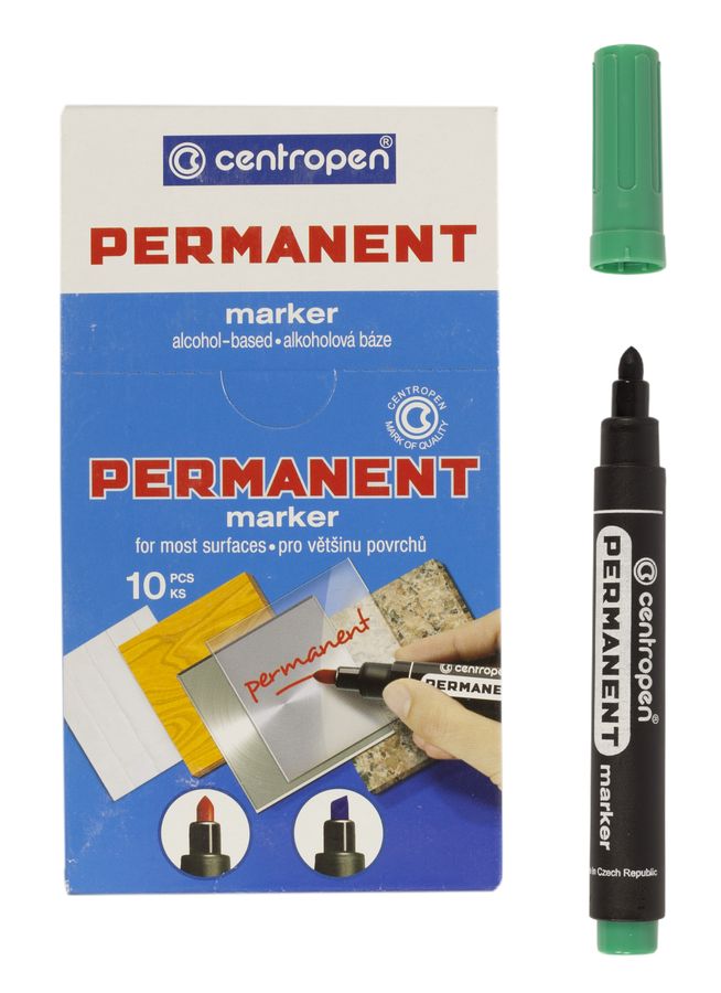 Маркер 8566 Centropen круглий зелений, шт, 10 (8566 зелёный)