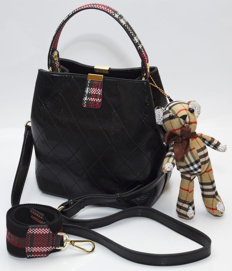 Сумка женская черная 21,5х22см экокожа (8935 black)