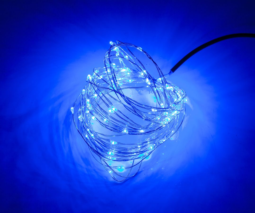 "РОСА" 100 LED 220 + USB, 10м, синий (1275-02)