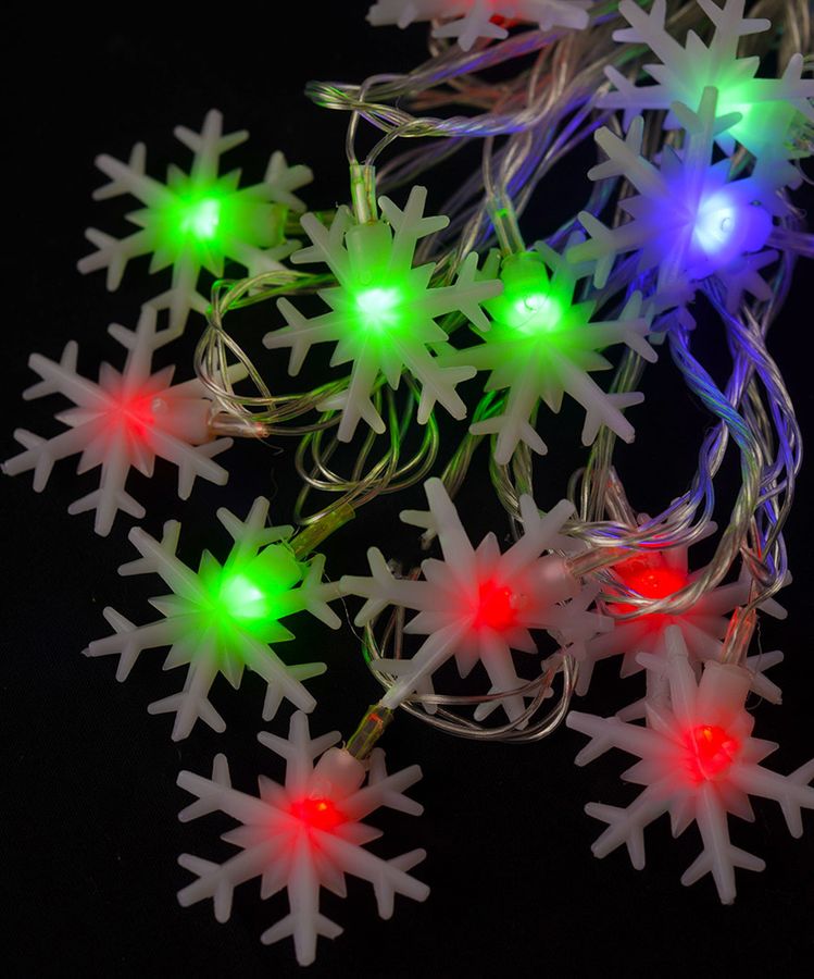 Фигурки 20 LED, "СНЕЖИНКА БОЛЬШАЯ", 5м + переходник, мульти (1619-54)