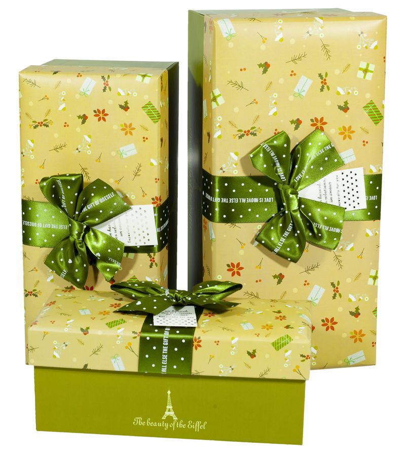 Подарункова коробка CH01-6, прямокутна, 30X14X13.5cm/25.5X12X11.5 /21X9X9cm 3шт. в наборі (CH01-6)