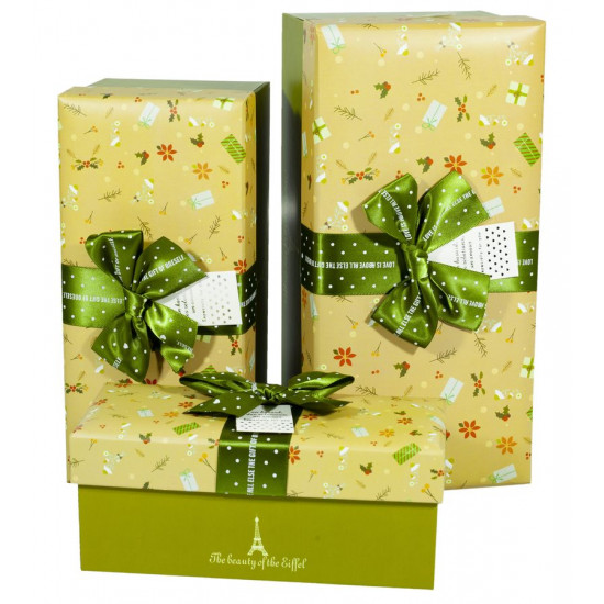 Подарункова коробка CH01-6, прямокутна, 30X14X13.5cm/25.5X12X11.5 /21X9X9cm 3шт. в наборі (CH01-6)
