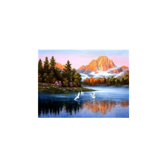 Картина по номерам 40*50см, "Озеро" крас.-акрил,кисть-3шт. (8178)