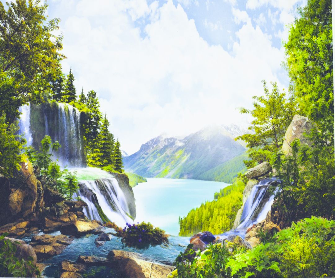 Картина за номерами "Гірський водоспад" 40 * 50см, крас.-акрил, кисть-3шт. (8164)