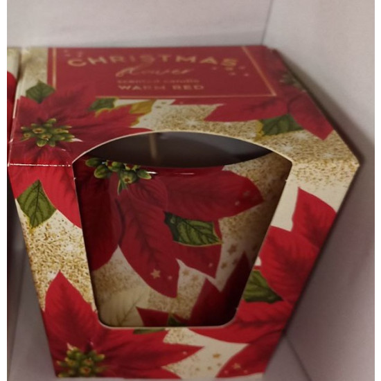 Свічка ароматична "Christmas Flower" (Warm Red) - теплий червоний, час горіння 30годин, 8см Unison (67225)