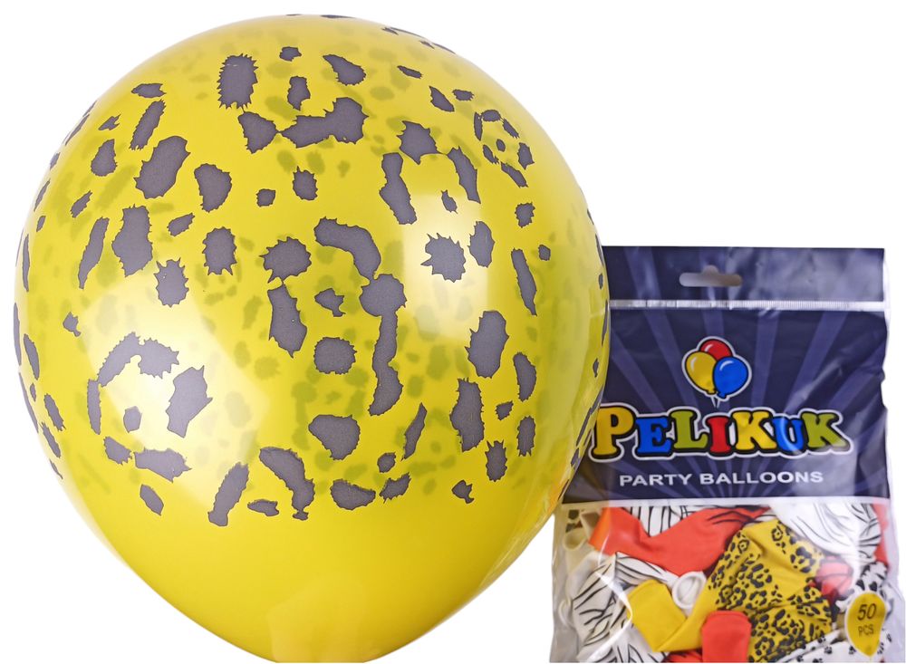 Шарики круглые Pelikuk 12' (30 см) цвета микс - Зоо 50шт/уп Разноцветный Pelikuk (1250C-401)