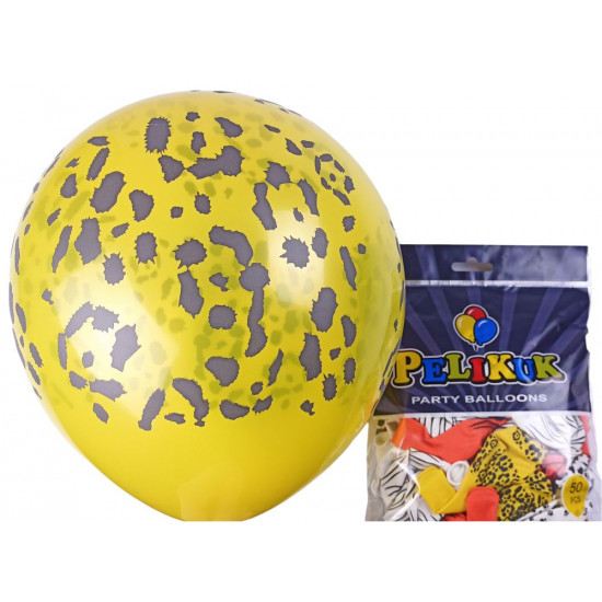 Шарики круглые Pelikuk 12' (30 см) цвета микс - Зоо 50шт/уп Разноцветный Pelikuk (1250C-401)
