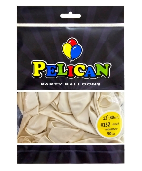 Кульки латексні 12"(30cm) перламутр білий, Pelican 50шт Білий Pelican (812152)