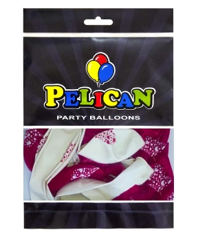 Кульки латексні Pelican 12"(30сm) ""Cердечки в серц"" 5-стор 50шт Різнокольоровий Pelican (824017)