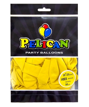 Кульки латексні 10"(25cm) пастель жовтий, Pelican 50шт Жовтий Pelican (810003)