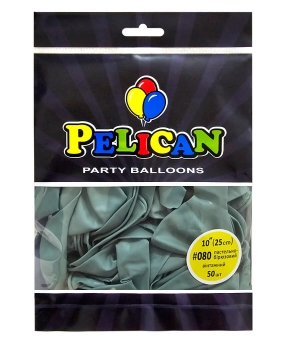 Кульки Pelican латексні 10"(25cm) вінтажний пастельно- бірюзовий, 50шт Зелений Pelican (810080)