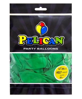 Кульки Pelican латексні 12"(30cm) пастель зелений, Pelican 50шт Зелений Pelican (812017)