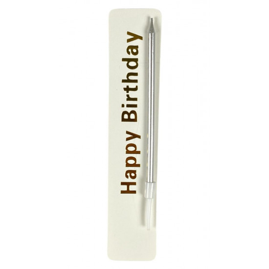 Свічка для торта "Бенто" срібло 9 см (040550 silver)