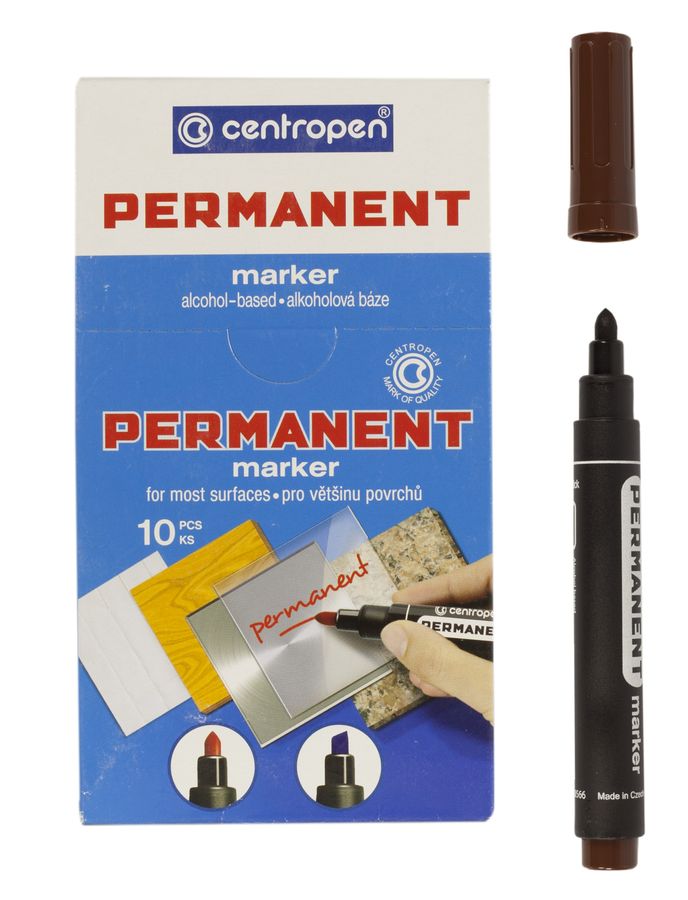 Маркер 8566 Centropen круглий коричневий, шт, 10 (8566 коричневый)