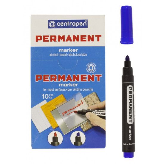 Маркер 8566 Centropen круглий синій, шт, 10 (8566 синий)