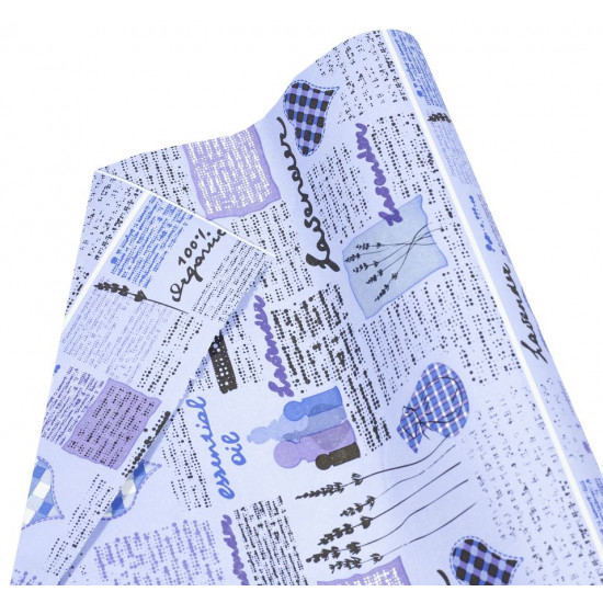 Крафт-папір подарунковий двосторонній, Lavender на бузковому, 75г. 8м (PCD-24)