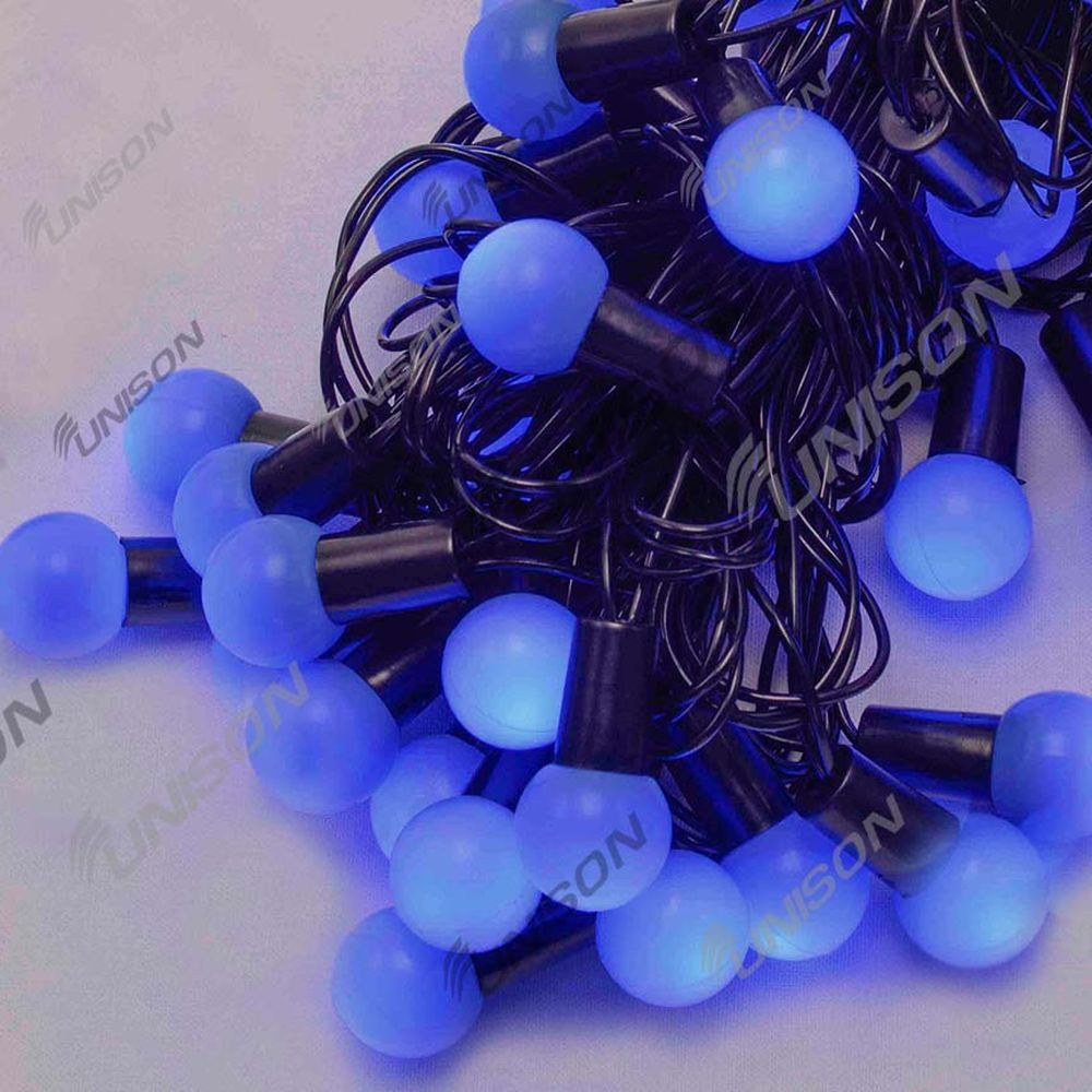 Гирлянда шарики 18мм 40 LED 7м + переходник (синий) Синий Unison (1318-02)