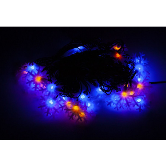 Фигурки 40 LED, "СНЕЖИНКА БОЛЬШАЯ", 7м + переходник, желто-синий (1611-62)