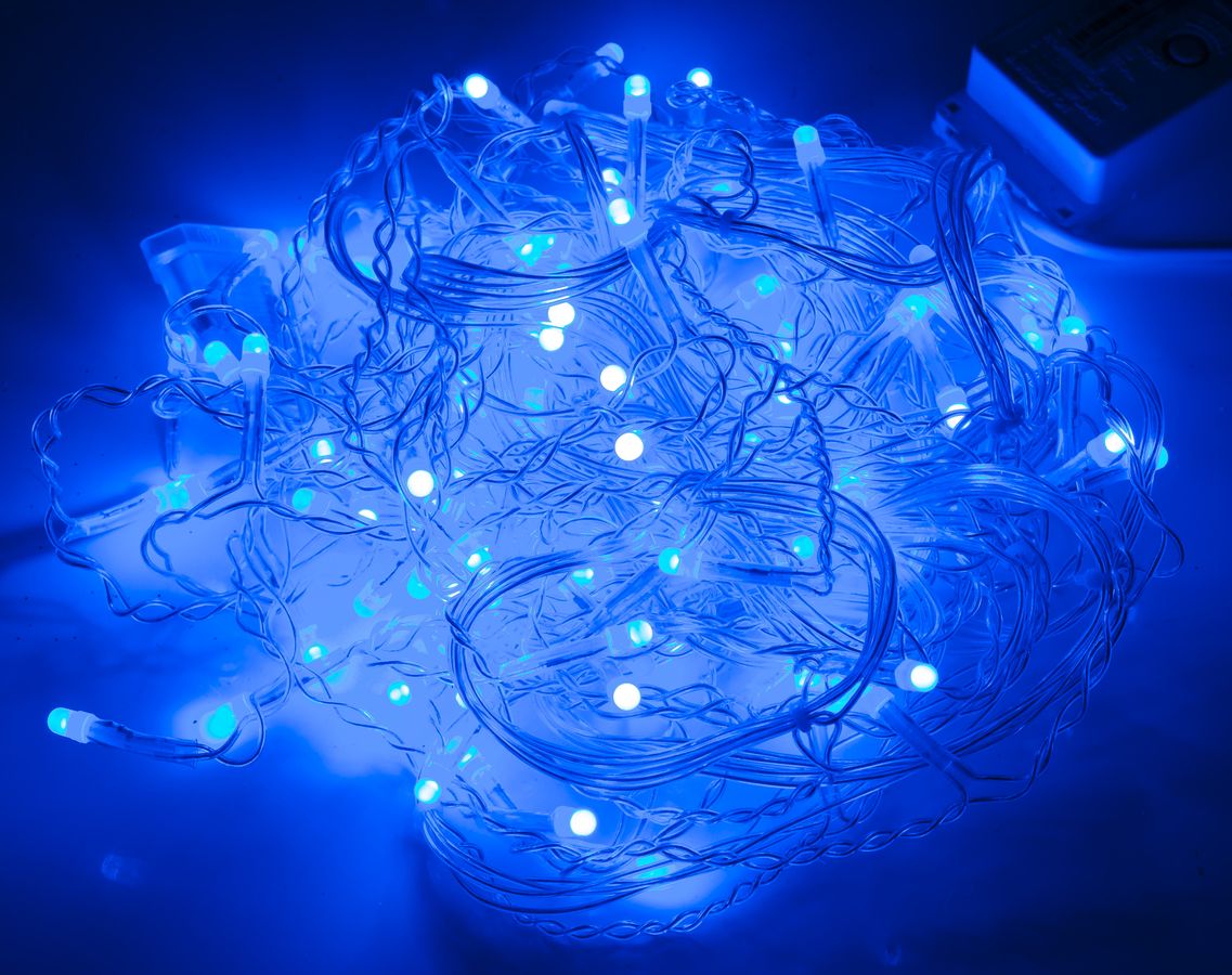 Бахрома 120 LED 3м * 0.5м, синий (1503-02)
