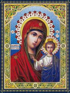 Алмазная мозаика по номерам 30*40см "Дева Мария" (GLD60581)