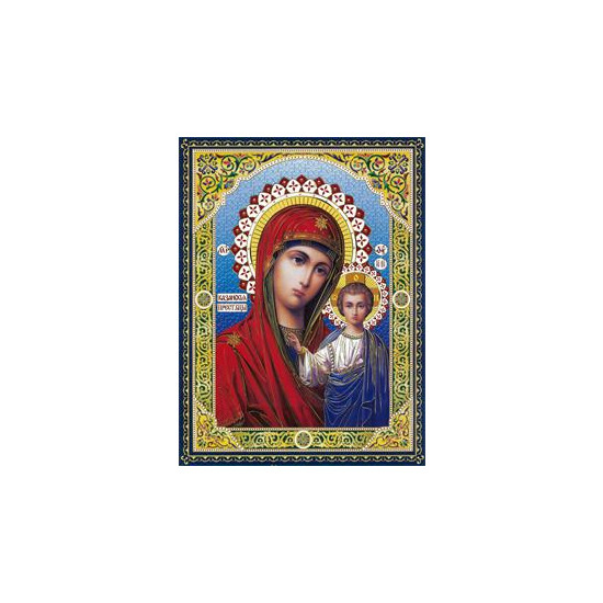 Алмазная мозаика по номерам 30*40см "Дева Мария" (GLD60581)