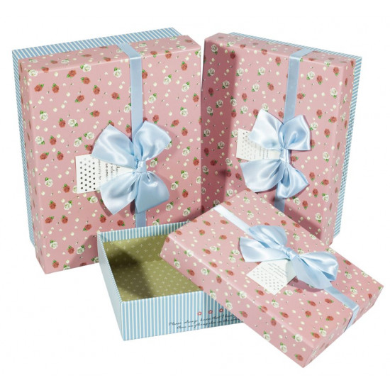 Подарункова коробка C210-28, прямокутна, 24*19*8cm/22*17*6.5 /18.6*14.5*5cm 3шт. в наборі (C210-28)
