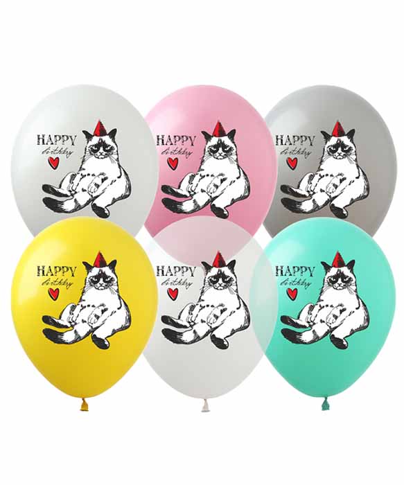 Шарики Pelican 12' (30 см) "Happy Birthday, Котэ!" 828498 Разноцветный Pelican (828498)