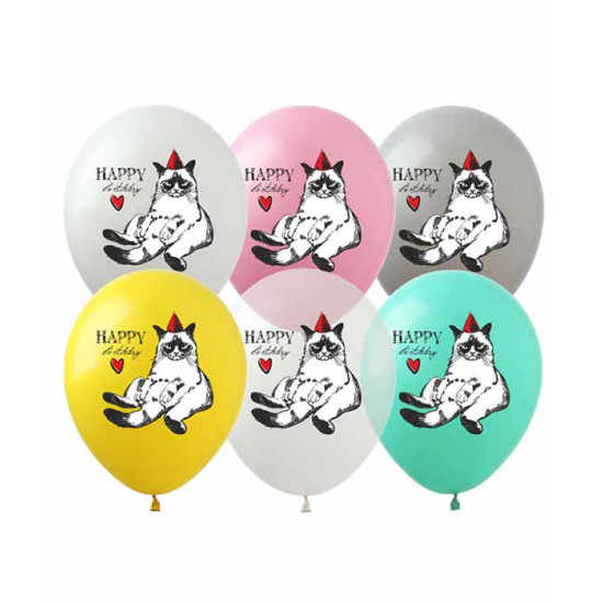 Шарики Pelican 12' (30 см) "Happy Birthday, Котэ!" 828498 Разноцветный Pelican (828498)