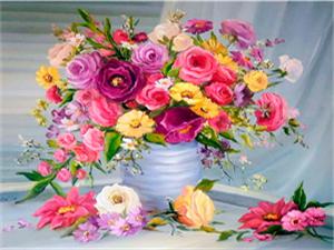 Алмазная мозаика по номерам 30*40см "Букет" (GLD60366)