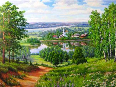 Картина по номерам "Тропинка к реке" 40*50см,крас.-акрил,кисть-3шт. (RA3829)