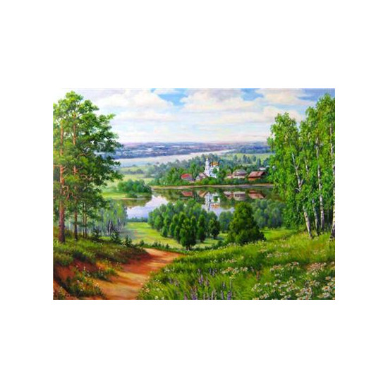 Картина по номерам "Тропинка к реке" 40*50см,крас.-акрил,кисть-3шт. (RA3829)